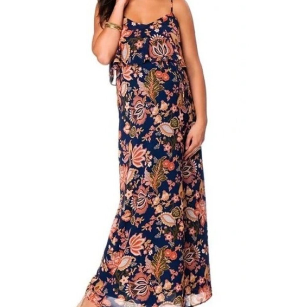 Motherhood Maternity Women's Floral Spaghetti Strap Maxi Dress - L - Picture 1 of 7